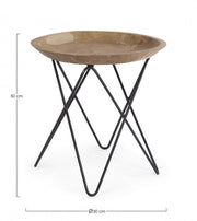 Holztisch und industrielles Stahl CM Ø50x50h cm