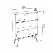 Moderne Eingangsbuchregal Design Black Rovere Urban Slim Effez