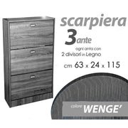 Moderne graue Scarp 3 Ribalte schlank CM 63 x 24 x 115 h