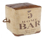 Würfel Pouf im industriellen Leder 45x45x45h cm