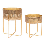 Set 2 Gold Aluminium Vintage Style Hoadhalter