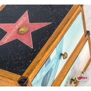 Schublade 2 Schubladen dekoriert Multicolor in Mangoholz 40x53xh.40 cm