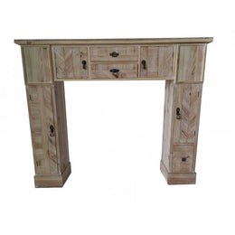 Kunstkamin -Kamin mit Schubladen und Räumen 120x23x100 cm