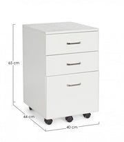 Büroschublade in MDF Drei Schubladen weiß frassierter Nadir 40x44x H65 cm