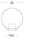 Außenlampe in Thermoplastik mit Opalkugel Ø 20 cm schwarz