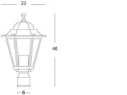 Outdoor -Lampe im sterben -cast -Aluminium mit schwarzen transparenten Glaslautsprechern