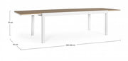 Outdoor-Tabelle 200-300x95x74H Weiß