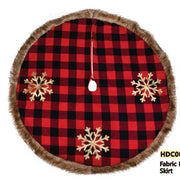 Stoffbaumabdeckung mit roten Tartanflocken CM Ø120