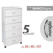 Kamera Como -Kamera Kamera mit 5 weißen Schubladen 50 x 40 x 101 h cm cm