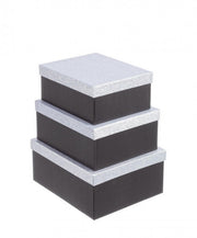 8x SET3 Black Glitter Box