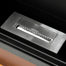 Bioethanol -Bioethanne -Kamin aus dem gemahlenen Cambridge in braunem Holz 110x37x H102 cm