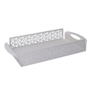 Metallschale rechteckige weiße Pfeil CM41X20H6.5