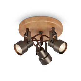 Altes graues Flecklicht Ø 21 cm 3xgu10 15w 1380lm