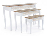 Set 3 White Classic Style Holzkonsole