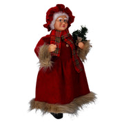 Santa Claus Stoff Lady mit rotbraunem Schal CM33.5x17H60