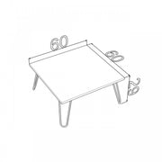 Weißer Bready -Betttisch mit faltem Frohe CM 60 x 60 x 29 h Effez