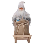 Santa Claus Stoff mit grauem Schlitten CM33X12H30