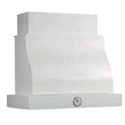 Weiße Küchenhaube, die mit Holzrahmen 90 cm geöffnet werden kann