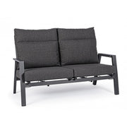 2 -seerer -Sofa mit Liegerkissen mit Anthrazit -Kledi -Kissen