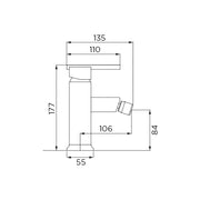 Crumed Bidet Quadra Mixer 17,7 cm, 13,5 cm