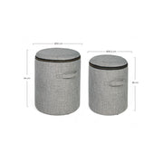 Set von 2 Fabric Poufs mit grauem Behälter Radilo