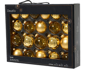 Weihnachtskugelglas glänzender Kugel undurchsichtig transparent gemischte Goldfarbe Ø 7 cm