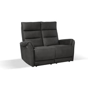 2 -seerer -Sofa mit 2 elektrischen Liedern grauer Nabuk -Effekt 135 x 98 x 109 cm