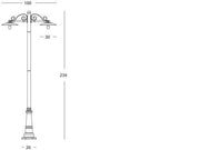 Große Aluminium -Erdlampe mit Porzellanporzellamlampenhalter Graphit