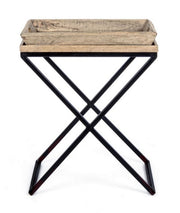 Probieren Sie Tisch mit Track -Track in einem nobilierten Holz 55x45x66h cm