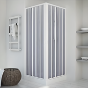 PVC Duschkabine Weiße Struktur 80-60x80-60xH180 cm