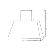 Marilyn aufstrebende Kapuze in Blue Edelstahl Nacht cm 80 cm