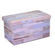 Rechteckiger blau Eco -Leder -Trunk CM76X40H41