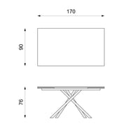 Erweiterbare Tabelle 170/270 x 90 cm dunkelgrau