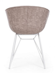 Vintage Chair Eco -Leder Beige White Warhol 59 x 54,5 x 80 cm