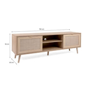 Bali 56A 2 TV -Halterschrank vor Wicker Effect