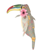 Puppet Tucan Stoff mit Blume CM20x35x9