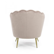 Retrum -Sessel im hellgrauen Samtmodellmodell Peacock -Modell