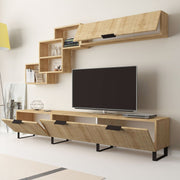 Ausgestattete Wand 3 Limelights mit Overhoes Oaks 210x35xh.40 cm
