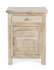 Bettbett 1 Tür und 1 Mayra natürliche Holzschublade