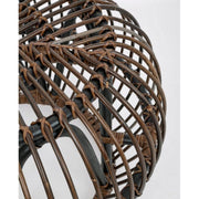 Pouf -Tisch für Outdoor in Rattan -braunen Goldenen Durchmesser 65x H44 cm