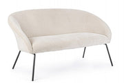 Weißer Samtstahlsofa Aiko Velvet 142 x 80 x 75 cm