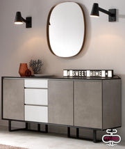 3x80x10H Weißmetalltischlampe cm