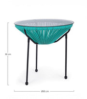 Tisch mit Glas Top Parker Atol D50 cm