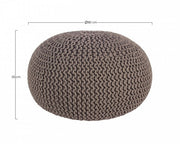 Dunkelgrau gewebter Pouf Bizzotto 80 cm