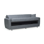 Drei -Seerer -Sofa -Bett mit Rotterdam -Behälter in grauem Stoff 228x90x H89 cm