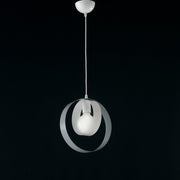 Kronleuchter Cameretta -Suspension in weißem Eisen ein 25x H27 cm Licht