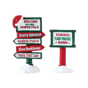 Lemax North Pole Signs Set von 2 - Set von 2 Signalen der Nord Pole Fantasia 2 für das Weihnachtsdorf