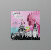 Druck auf Glas 70x70 cm mit mehrfarbiger Leinwand