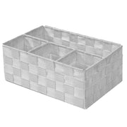Rechteckige weiße Polyesterschublade 4 -Kompartimente CM26X17H10