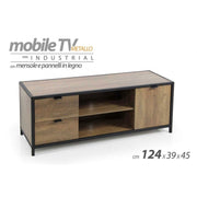 Niedrige industrielle braune Fernsehtür Mobile 124 x 39 x 45 h cm